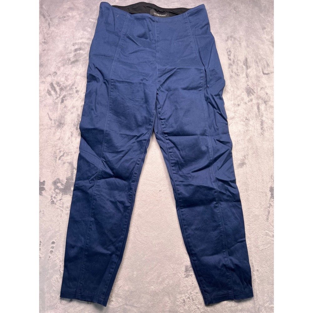 Liverpool Navy Blue High Rise Skinny Ankle Pants Womens Size 10 Pull On Trousers